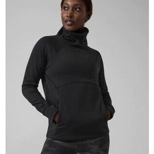 Athleta Polartech Funnel Neck Sweatshirt // Black // Size: Small